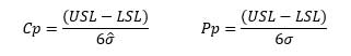 cp pp formulas