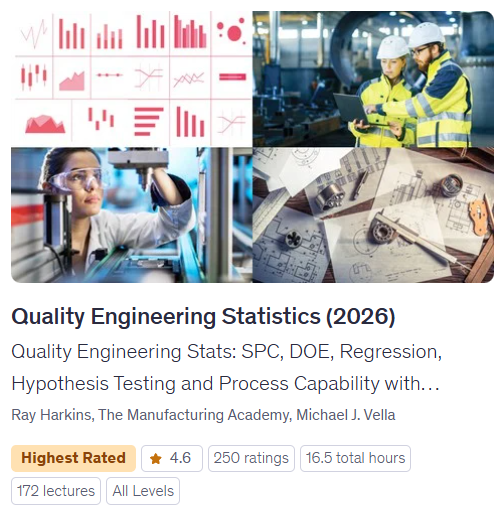 Engineering Stats Udemy Courses - The Manufacturing Academy